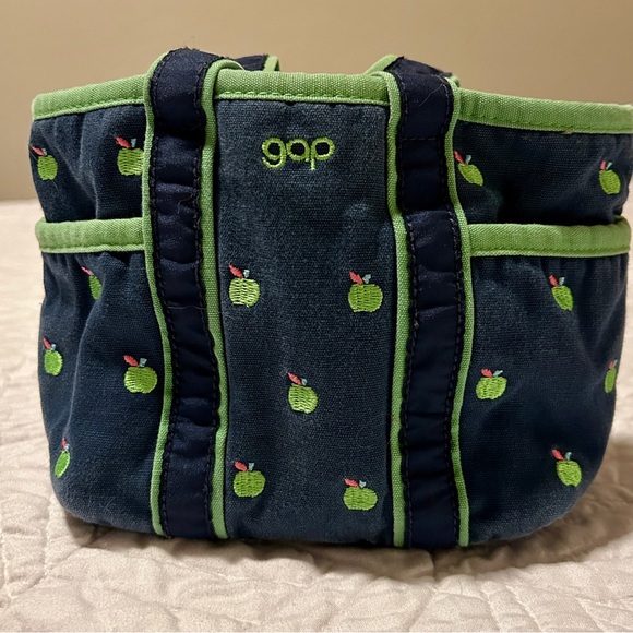 GAP Other - GAP Navy Blue & Green Canvas Apple Baby Girl Purse Bag